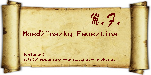 Mosánszky Fausztina névjegykártya